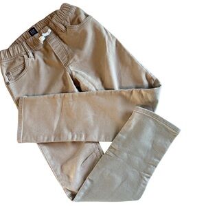 GAP Drawstring Elastic Waist Stretch Slim Boys YXL 14-16 Jeans pants Tan uniform